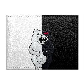 Обложка для студенческого билета с принтом MONOKUMA  , натуральная кожа | Размер: 11*8 см; Печать на всей внешней стороне | anime | bear | black  white | danganronpa | kurokuma | monodam | monokuma | monomi | monotaro | rabbit | school | shirokuma | аниме | главарь | мoноми | монокума | черно белый | школа