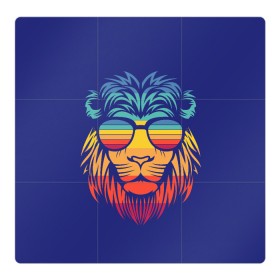 Магнитный плакат 3Х3 с принтом LION#2 , Полимерный материал с магнитным слоем | 9 деталей размером 9*9 см | art | lion | vector | арт | вектор | животные | иллюстратор | кошка | краски | лев | рисунок | царь