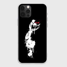 Чехол для iPhone 12 Pro с принтом MONOKUMA в темноте , силикон | область печати: задняя сторона чехла, без боковых панелей | anime | bear | black | danganronpa | japan | monokuma | white | аниме | белое | медведь | монокума | черное | япония