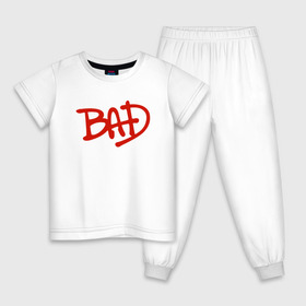 Детская пижама хлопок с принтом Song BAD , 100% хлопок |  брюки и футболка прямого кроя, без карманов, на брюках мягкая резинка на поясе и по низу штанин
 | Тематика изображения на принте: jackson michael