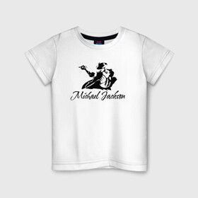 Детская футболка хлопок с принтом Танцующий , 100% хлопок | круглый вырез горловины, полуприлегающий силуэт, длина до линии бедер | Тематика изображения на принте: майкл джексон чёрно белый силуэт