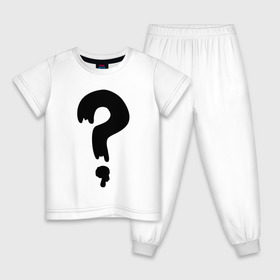 Детская пижама хлопок с принтом Знак Вопроса , 100% хлопок |  брюки и футболка прямого кроя, без карманов, на брюках мягкая резинка на поясе и по низу штанин
 | футболка суса из гравити фолз