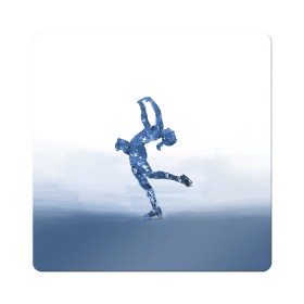 Магнит виниловый Квадрат с принтом Фигурное катание , полимерный материал с магнитным слоем | размер 9*9 см, закругленные углы | figure skating | коньки | конькобежный спорт | фигурное катание