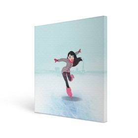 Холст квадратный с принтом Фигурное катание , 100% ПВХ |  | Тематика изображения на принте: figure skating | коньки | конькобежный спорт | фигурное катание