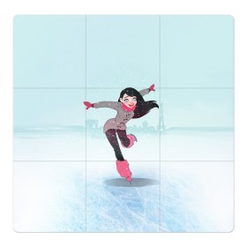 Магнитный плакат 3Х3 с принтом Фигурное катание , Полимерный материал с магнитным слоем | 9 деталей размером 9*9 см | Тематика изображения на принте: figure skating | коньки | конькобежный спорт | фигурное катание