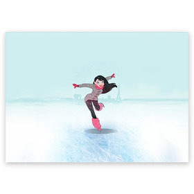 Поздравительная открытка с принтом Фигурное катание , 100% бумага | плотность бумаги 280 г/м2, матовая, на обратной стороне линовка и место для марки
 | figure skating | коньки | конькобежный спорт | фигурное катание