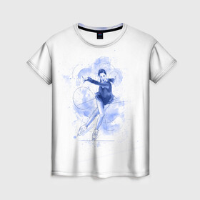 Женская футболка 3D с принтом Фигурное катание , 100% полиэфир ( синтетическое хлопкоподобное полотно) | прямой крой, круглый вырез горловины, длина до линии бедер | figure skating | коньки | конькобежный спорт | фигурное катание