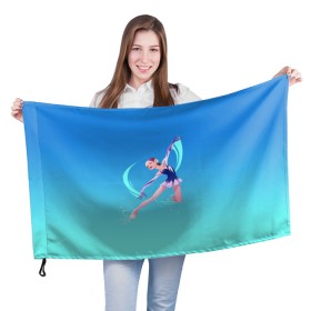 Флаг 3D с принтом Фигурное катание , 100% полиэстер | плотность ткани — 95 г/м2, размер — 67 х 109 см. Принт наносится с одной стороны | figure skating | коньки | конькобежный спорт | фигурное катание