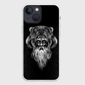 Чехол для iPhone 13 mini с принтом Велес ,  |  | бог | божество | древнерусский | жрец | медведь | мифология | пантеон | русский | русь | скандинавы | славяне | старец | языческий