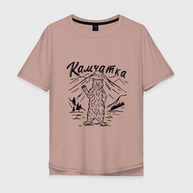 Мужская футболка хлопок Oversize с принтом Камчатка , 100% хлопок | свободный крой, круглый ворот, “спинка” длиннее передней части | камчатка | медведь | природа | путешествие | путешествие по россии