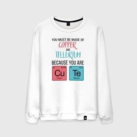 Мужской свитшот хлопок с принтом Copper and Tellurium , 100% хлопок |  | cute | science | металл | наука | научный юмор | переодическая система | таблица | таблица менделеева | химические элементы | химия | юмор