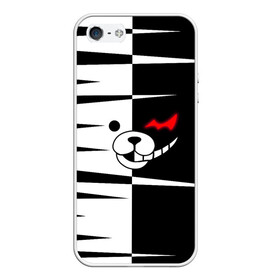 Чехол для iPhone 5/5S матовый с принтом monokuma , Силикон | Область печати: задняя сторона чехла, без боковых панелей | danganronpa | monokuma | trigger happy havoc | аниме | игрушка | манга | медведь | монокума | монохром | мягкая игрушка робот | робот