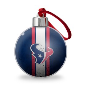 Ёлочный шар с принтом Хьюстон Тексанс , Пластик | Диаметр: 77 мм | houston texans | американский футбол | мяч | футбол | хьюстон тексанс