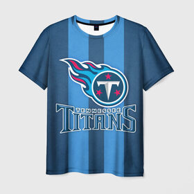 Мужская футболка 3D с принтом Tennessee Titans , 100% полиэфир | прямой крой, круглый вырез горловины, длина до линии бедер | tennessee titans | американский футбол | мяч | теннесси тайтенс | футбол
