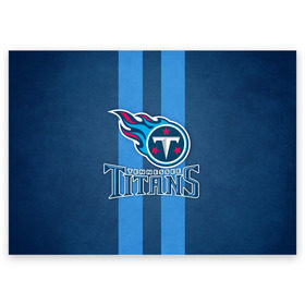 Поздравительная открытка с принтом Tennessee Titans , 100% бумага | плотность бумаги 280 г/м2, матовая, на обратной стороне линовка и место для марки
 | tennessee titans | американский футбол | мяч | теннесси тайтенс | футбол