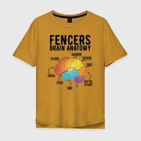 Мужская футболка хлопок Oversize с принтом Fences Brain Anatomy , 100% хлопок | свободный крой, круглый ворот, “спинка” длиннее передней части | brain | fances | мозг | рапира | фехтовальщики | фехтование | шпага