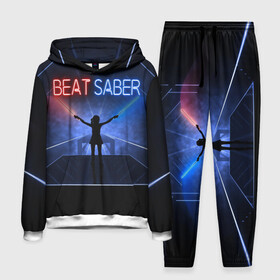 Мужской костюм 3D (с толстовкой) с принтом Beat Saber ,  |  | Тематика изображения на принте: 3d | 3д | beat | saber | виртуальная | игра | реальность | ритм