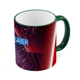 Кружка с принтом Beat Saber , керамика | ёмкость 330 мл | 3d | 3д | beat | saber | виртуальная | игра | реальность | ритм