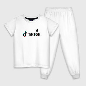 Детская пижама хлопок с принтом Tik Tok - Тик Ток , 100% хлопок |  брюки и футболка прямого кроя, без карманов, на брюках мягкая резинка на поясе и по низу штанин
 | tik tok | приложение | сеть | социальная | тик ток