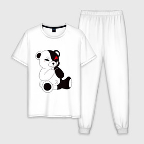 Мужская пижама хлопок с принтом Monokuma , 100% хлопок | брюки и футболка прямого кроя, без карманов, на брюках мягкая резинка на поясе и по низу штанин
 | danganronpa | eye | monokuma | аватар | антагонист | глаз | игрушка | медведь | монокума | мягкая | панда | робот