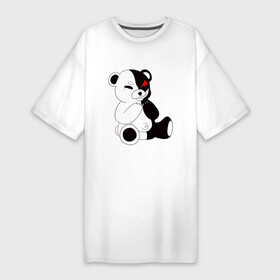 Платье-футболка хлопок с принтом MONOKUMA ехидный ,  |  | danganronpa | eye | monokuma | аватар | антагонист | глаз | игрушка | медведь | монокума | мягкая | панда | робот
