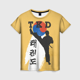 Женская футболка 3D с принтом TKD , 100% полиэфир ( синтетическое хлопкоподобное полотно) | прямой крой, круглый вырез горловины, длина до линии бедер | taekwondo | восточные единоборства | единоборства | теквондо | тхэквондо | тэквондо
