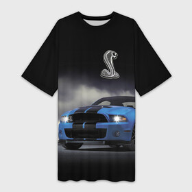 Платье-футболка 3D с принтом Shelby ,  |  | car | cobra | motorsport | mustang | power | race | snake | usa | автомобиль | автоспорт | гонка | змея | кобра | мощь | мустанг | сша