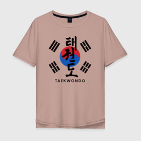 Мужская футболка хлопок Oversize с принтом Taekwondo , 100% хлопок | свободный крой, круглый ворот, “спинка” длиннее передней части | taekwondo | восточные единоборства | единоборства | теквондо | тхэквондо | тэквондо