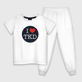Детская пижама хлопок с принтом TKD , 100% хлопок |  брюки и футболка прямого кроя, без карманов, на брюках мягкая резинка на поясе и по низу штанин
 | taekwondo | восточные единоборства | единоборства | теквондо | тхэквондо | тэквондо