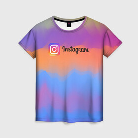 Женская футболка 3D с принтом Instagram. , 100% полиэфир ( синтетическое хлопкоподобное полотно) | прямой крой, круглый вырез горловины, длина до линии бедер | insta | instagram | instagramm | social | видео | инста | инстаграм | инстаграмм | приложение | социальная сеть | фото