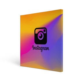 Холст квадратный с принтом Instagram , 100% ПВХ |  | insta | instagram | instagramm | social | видео | инста | инстаграм | инстаграмм | приложение | социальная сеть | фото