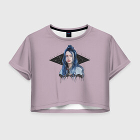 Женская футболка Crop-top 3D с принтом Billie Pink Art , 100% полиэстер | круглая горловина, длина футболки до линии талии, рукава с отворотами | bad | bad guy | billi | billie | billie eilish | eilish | good girl | music | swag | айлиш | беляш | били | били айлиш | билли | билли айлиш | билли эйлиш | биляш | музка | певица | эйлиш