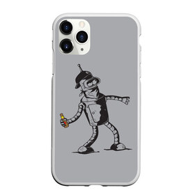 Чехол для iPhone 11 Pro матовый с принтом Futurama Bender Banksy , Силикон |  | bender | express | fry | futurama | future | leela | philip | planet | turanga | zoidberg | бендер | будущее | джей | зойдберг | лила | родригес | сгибальщик | туранга | филип | фрай | футурама