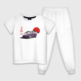 Детская пижама хлопок с принтом Toyota Supra A80 , 100% хлопок |  брюки и футболка прямого кроя, без карманов, на брюках мягкая резинка на поясе и по низу штанин
 | 
