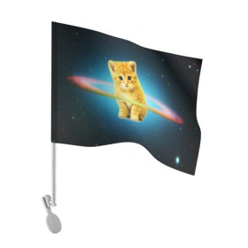 Флаг для автомобиля с принтом Рыжий Котик , 100% полиэстер | Размер: 30*21 см | cat | cats | животные | киса | киска | кот | котики | коты | котэ | кошка | природа