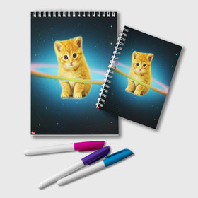 Блокнот с принтом Рыжий Котик , 100% бумага | 48 листов, плотность листов — 60 г/м2, плотность картонной обложки — 250 г/м2. Листы скреплены удобной пружинной спиралью. Цвет линий — светло-серый
 | Тематика изображения на принте: cat | cats | животные | киса | киска | кот | котики | коты | котэ | кошка | природа