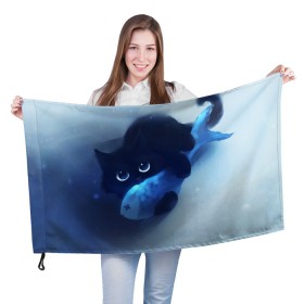 Флаг 3D с принтом Аниме CAT , 100% полиэстер | плотность ткани — 95 г/м2, размер — 67 х 109 см. Принт наносится с одной стороны | cat | cats | животные | киса | киска | кот | котики | коты | котэ | кошка | природа