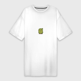 Платье-футболка хлопок с принтом кактус ,  |  | emoji рисунок | kaktus | кактус | кактусик | смайл | стикер | эмоджи