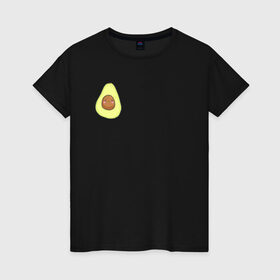 Женская футболка хлопок с принтом Сердитый авокадо , 100% хлопок | прямой крой, круглый вырез горловины, длина до линии бедер, слегка спущенное плечо | авокадо | еда | злой | милый | прикольный | сердитый | фрут