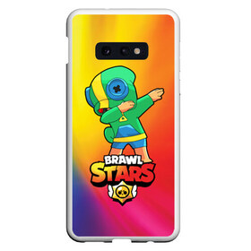 Чехол для Samsung S10E с принтом Brawl Stars Leon Dab , Силикон | Область печати: задняя сторона чехла, без боковых панелей | brawl | computer | dab | dance | game | gesture | hero | leon | main | moba | stars | герой | главный | даб | драки | жест | звезды | игра | компьютерная | лев | моба | танец