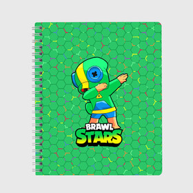 Тетрадь с принтом Brawl Stars Leon Dab , 100% бумага | 48 листов, плотность листов — 60 г/м2, плотность картонной обложки — 250 г/м2. Листы скреплены сбоку удобной пружинной спиралью. Уголки страниц и обложки скругленные. Цвет линий — светло-серый
 | brawl | computer | dab | dance | game | gesture | hero | leon | main | moba | stars | герой | главный | даб | драки | жест | звезды | игра | компьютерная | лев | моба | танец