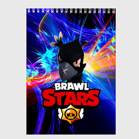Скетчбук с принтом Brawl Stars - Crow , 100% бумага
 | 48 листов, плотность листов — 100 г/м2, плотность картонной обложки — 250 г/м2. Листы скреплены сверху удобной пружинной спиралью | brawl | crow | stars | бравл | герой | игра | компьютерная | моба | мобильная | старс | шутер