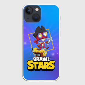 Чехол для iPhone 13 mini с принтом Brawl Stars. Carl ,  |  | bo | brawl | brock | bull | colt | dynamike | elprimo | jessie | leon | moba | nita | shelly | stars | бо | брок | булл | джесси | динамайк | кольт | леон | нита | шелли | эльпримо