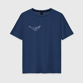 Женская футболка хлопок Oversize с принтом Геометрический кит , 100% хлопок | свободный крой, круглый ворот, спущенный рукав, длина до линии бедер
 | 