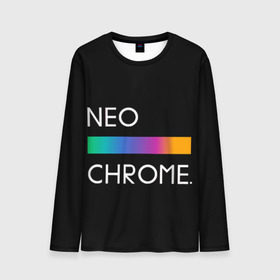 Мужской лонгслив 3D с принтом NEO CHROME , 100% полиэстер | длинные рукава, круглый вырез горловины, полуприлегающий силуэт | rgb | контрастный | круг | металл | мудрость | мысль | надпись | палитра | радуга | радужный | символ | сфера | текст | фраза | цветной | яркий