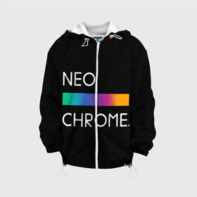 Детская куртка 3D с принтом NEO CHROME , 100% полиэстер | застежка — молния, подол и капюшон оформлены резинкой с фиксаторами, по бокам — два кармана без застежек, один потайной карман на груди, плотность верхнего слоя — 90 г/м2; плотность флисового подклада — 260 г/м2 | Тематика изображения на принте: rgb | контрастный | круг | металл | мудрость | мысль | надпись | палитра | радуга | радужный | символ | сфера | текст | фраза | цветной | яркий