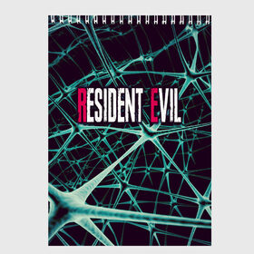 Скетчбук с принтом Resident Evil - Обитель зла , 100% бумага
 | 48 листов, плотность листов — 100 г/м2, плотность картонной обложки — 250 г/м2. Листы скреплены сверху удобной пружинной спиралью | evil | resident | зла | обитель | фильм | элис