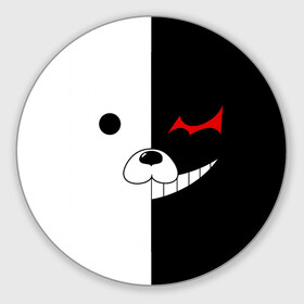 Коврик для мышки круглый с принтом Monokuma , резина и полиэстер | круглая форма, изображение наносится на всю лицевую часть | anime | character | dangan ronpa | kawai | manga | аниме | анимэ | глаз | данганронпа | двухцветная | директор | злодей | из | изображение | кавай | крутой | лицо | манга | медведь | милый | мишка | на груди | необычный | нос