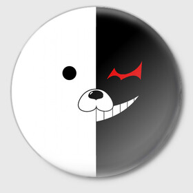 Значок с принтом Monokuma ,  металл | круглая форма, металлическая застежка в виде булавки | anime | character | dangan ronpa | kawai | manga | аниме | анимэ | глаз | данганронпа | двухцветная | директор | злодей | из | изображение | кавай | крутой | лицо | манга | медведь | милый | мишка | на груди | необычный | нос