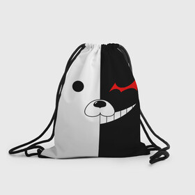 Рюкзак-мешок 3D с принтом Monokuma , 100% полиэстер | плотность ткани — 200 г/м2, размер — 35 х 45 см; лямки — толстые шнурки, застежка на шнуровке, без карманов и подкладки | anime | character | dangan ronpa | kawai | manga | аниме | анимэ | глаз | данганронпа | двухцветная | директор | злодей | из | изображение | кавай | крутой | лицо | манга | медведь | милый | мишка | на груди | необычный | нос